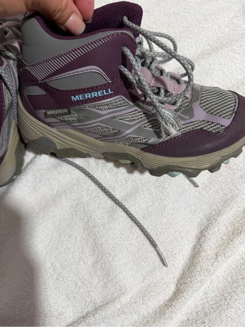 Merrell Women's Lace-Up Hiking Boots in Plum and Gray